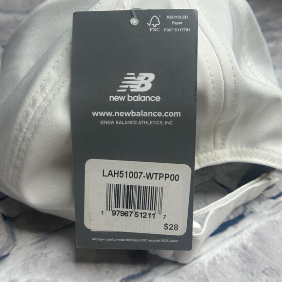 NWT New Balance Unisex 6 Panel Performance Cap V2 Hat One Size (WHT) (LAH51007) - Picture 12 of 14